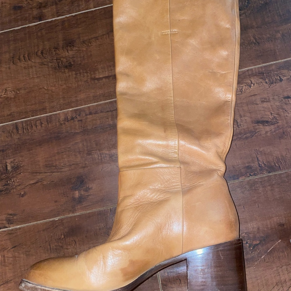 Frye Tan knee high Boots Smooth Leather